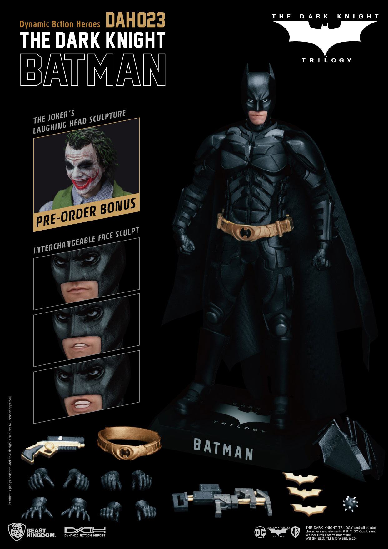 Batman Head Carving 1/6 The Dark Knight Model Accessory Interchangeable Faces