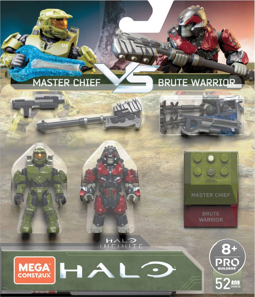 mega construx halo infinite master chief vs brute warrior figure 2 pk