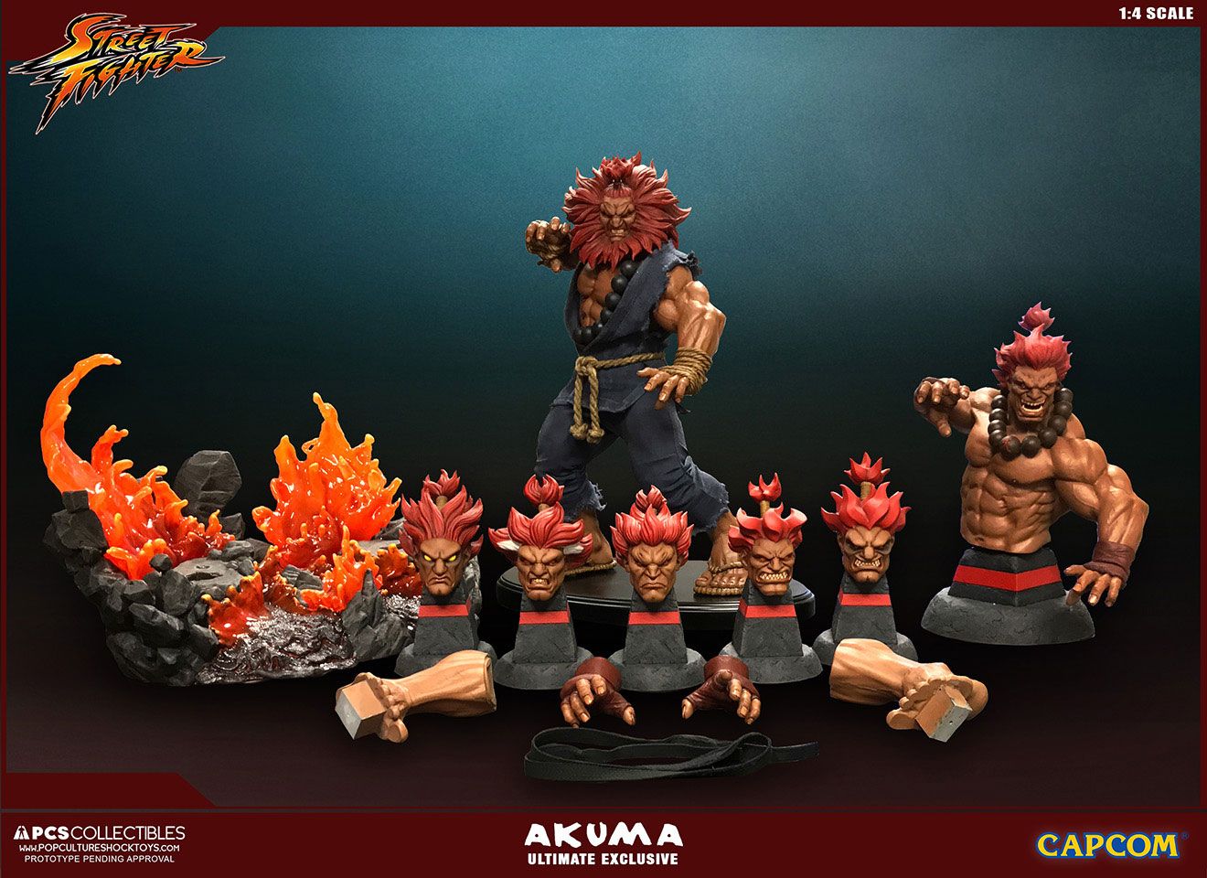 Street Fighter Mixed Media Statue 1/4 Akuma Ultimate Exclusive 58 cm  Cartoon Doll Toys