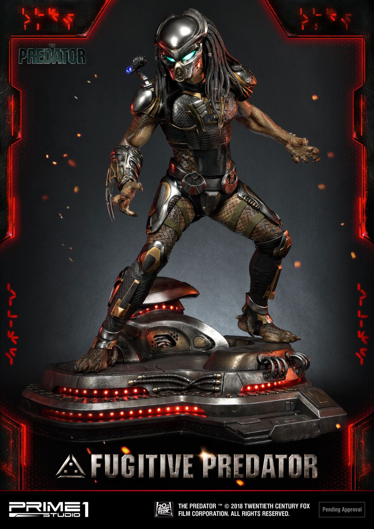 The Predator Statue 1/4 Fugitive Predator 75 cm Cartoon Doll Toys