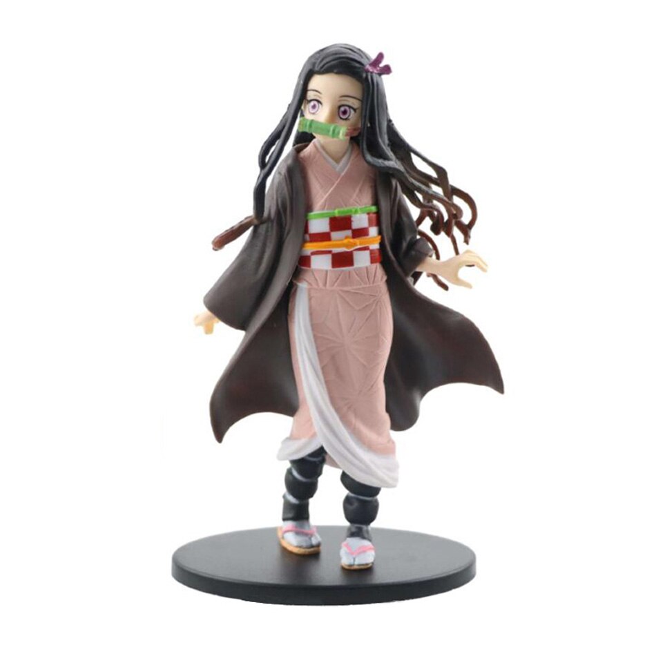 Anime Demon Slayer Figure Tanjirou Nezuko Zenitsu Inosuke Shinobu Giyuu Eat  Rice Balls Kimetsu No Yaiba PVC Action Figurine