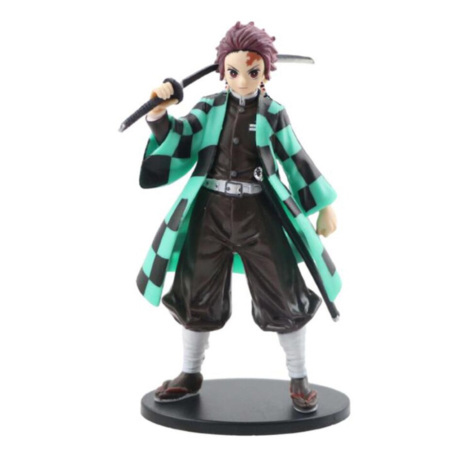 Anime Demon Slayer Figure Tanjirou Nezuko Zenitsu Inosuke Shinobu Giyuu Eat  Rice Balls Kimetsu No Yaiba PVC Action Figurine